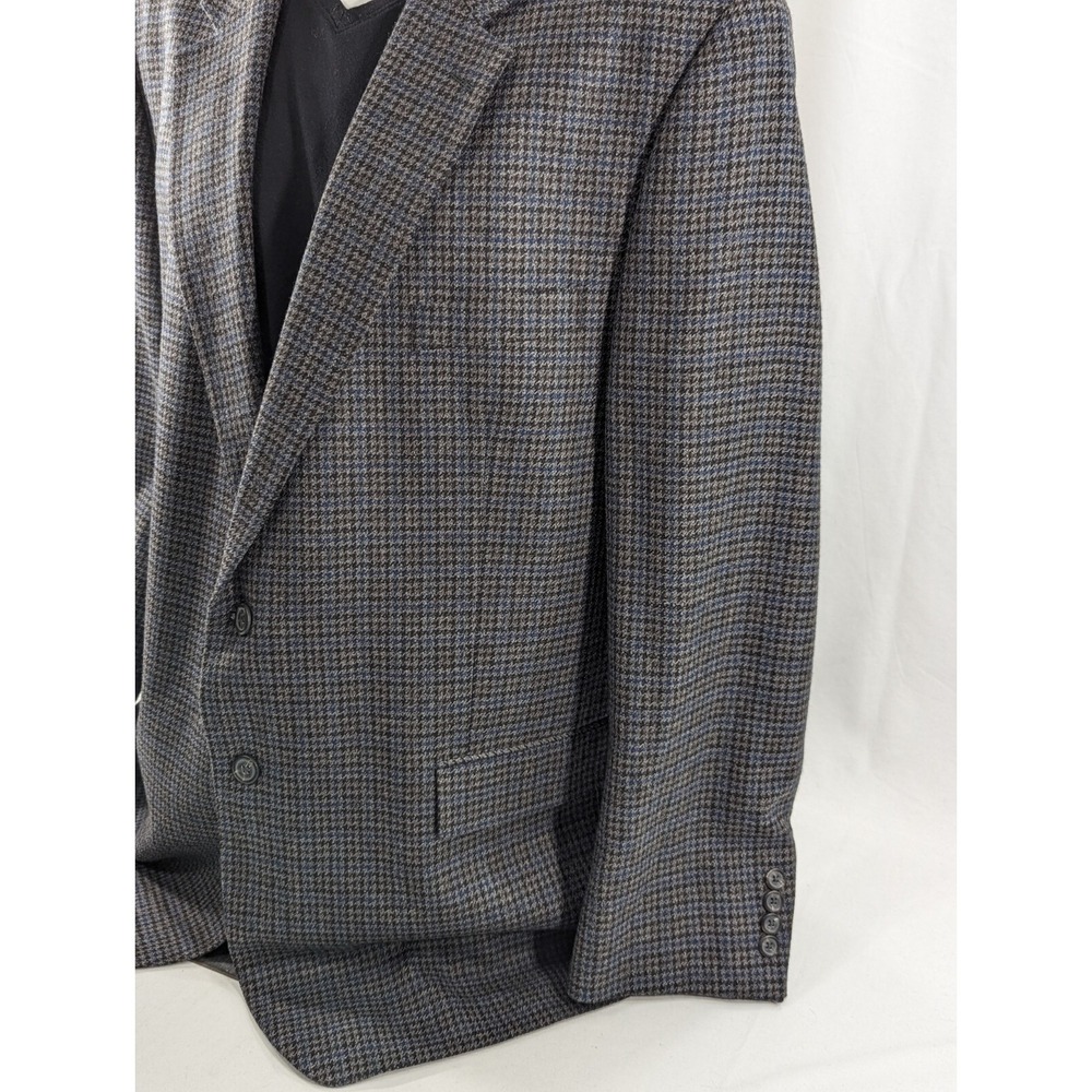 Chaps Ralph Lauren Blazer Suit Jacket Soft Wool Houndstooth Subtle Plaid 48R EUC - Picture 5 of 13